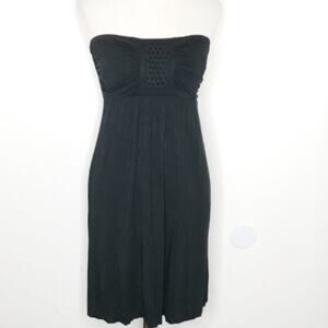 NWOT Soma Black Convertible Strapless Braided Bandeau Knee Length Dress Size M